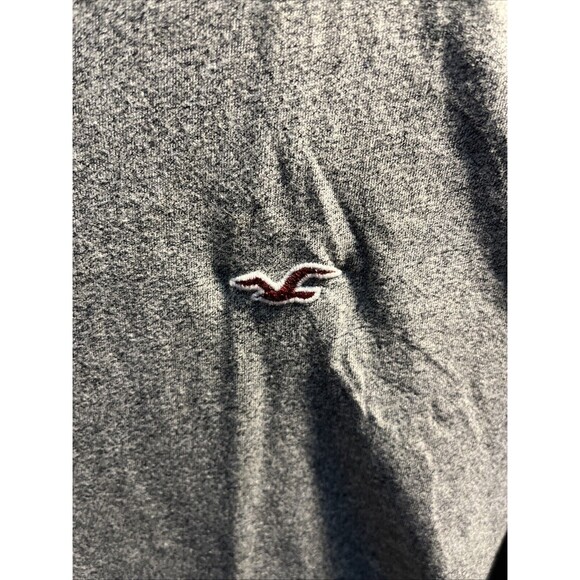 Hollister Mens T-shirt Gray MediumCrew Neck Short Sleeve Stretch Logo - Picture 3 of 11